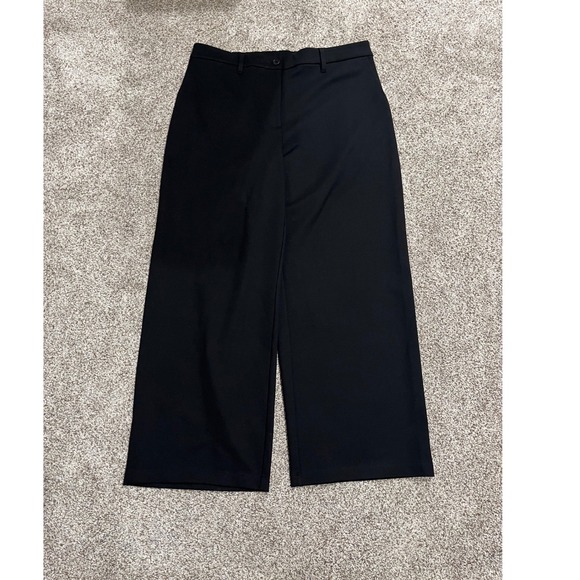 Eileen Fisher Pants - Eileen Fisher Black Tencel Blend Wide Leg Crop Pants Womens Size Large TJX
